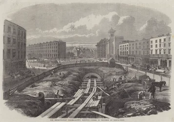 Metropolitan (Underground) Railway, arbejder i gang ved King